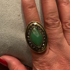 Silpada K&R "Botanical" Brass Swarovski Resin